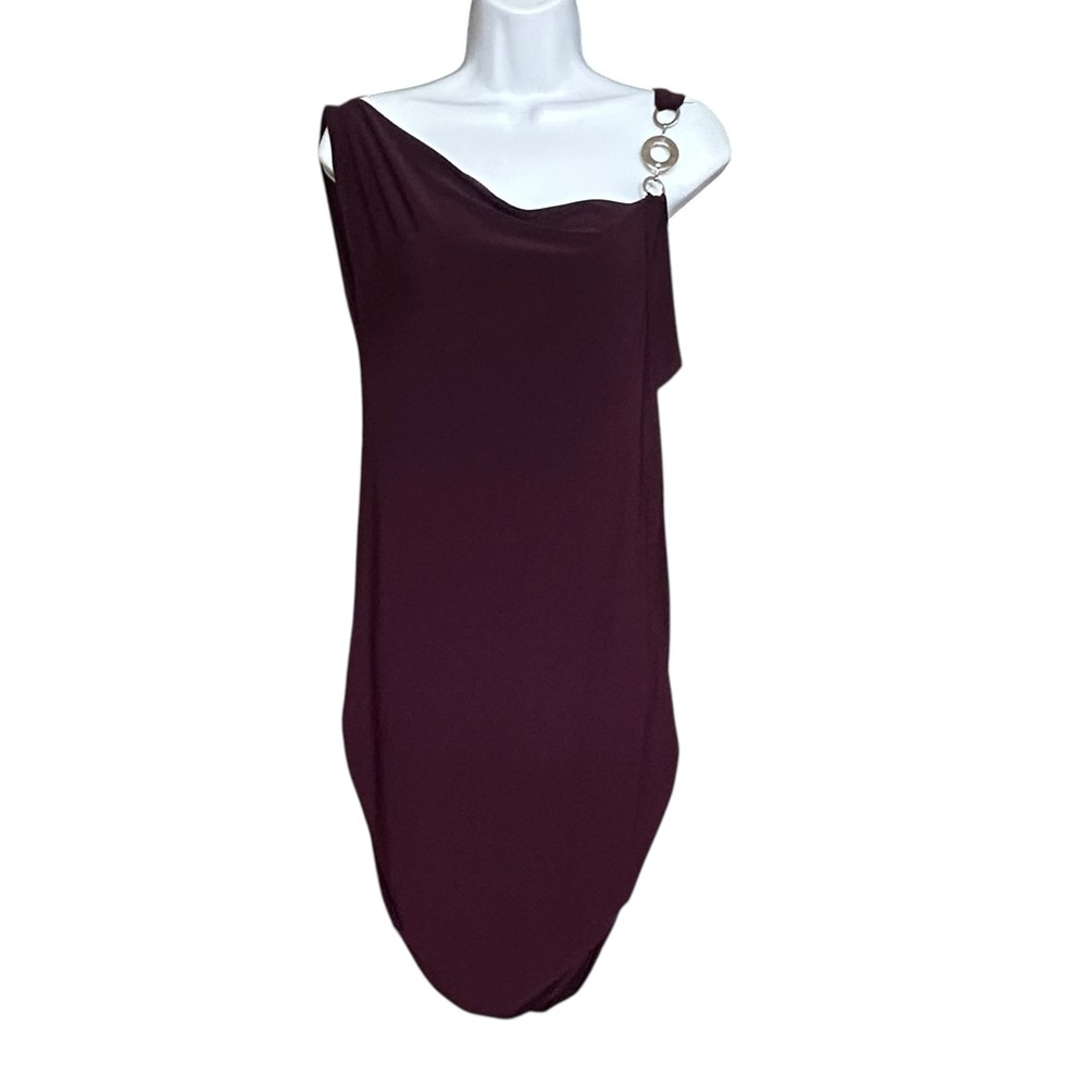 Time Square Slinky Dress Burgundy Red Size S